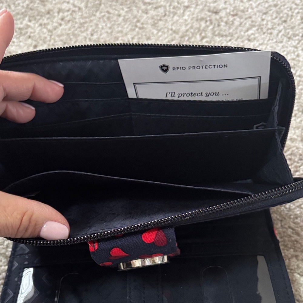 Vera Bradley Red Heart Patterned Wallet - Picture 3 of 7